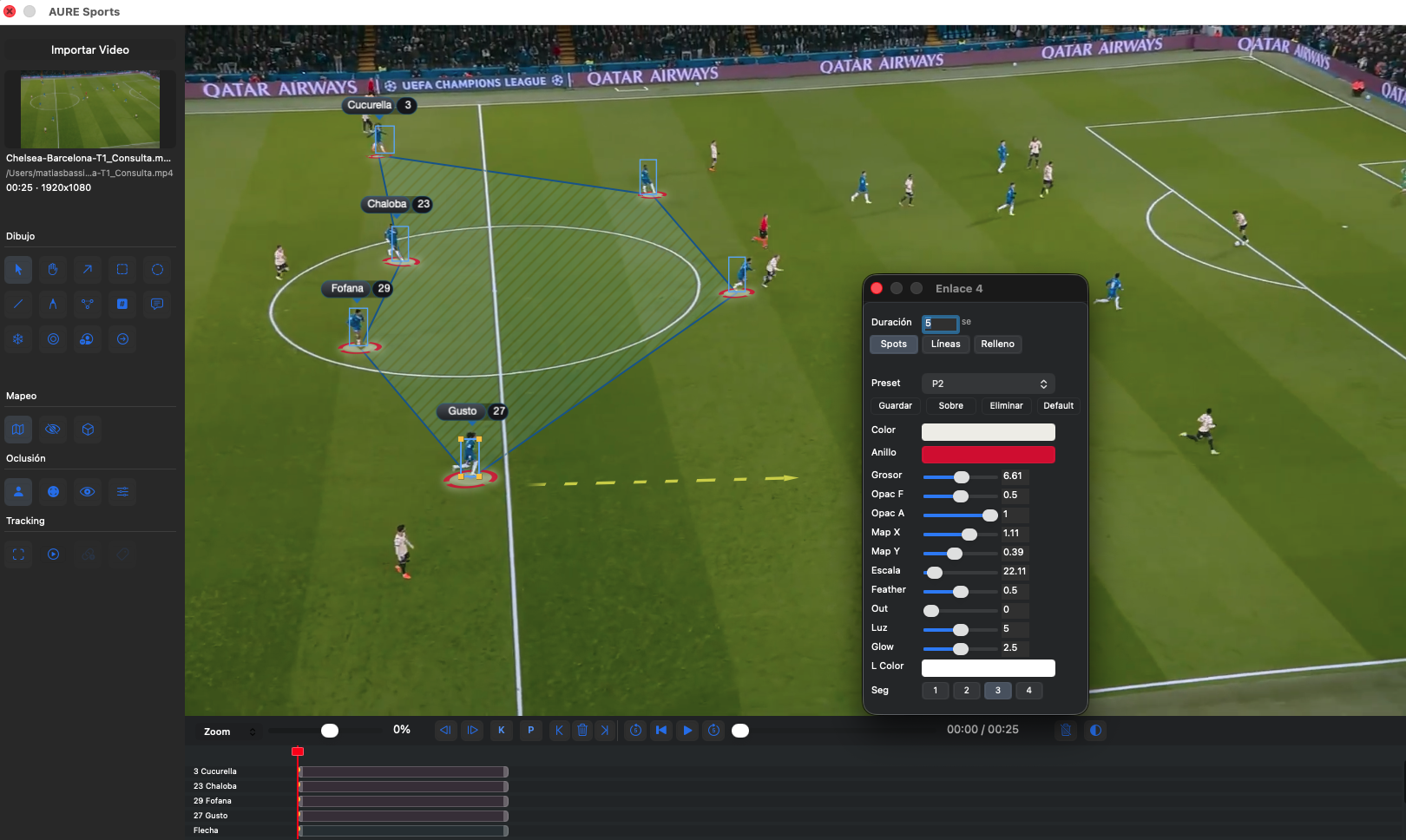 AURE Sports Draw module interface
