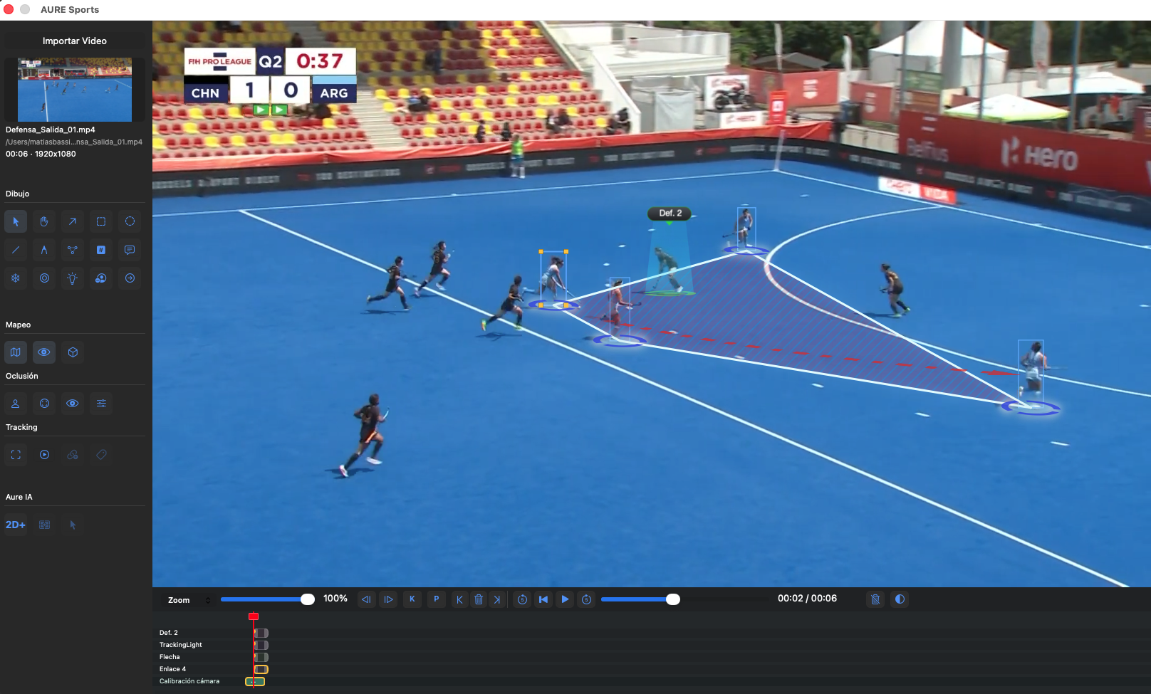 Referencia del módulo Dibujo aplicada a hockey