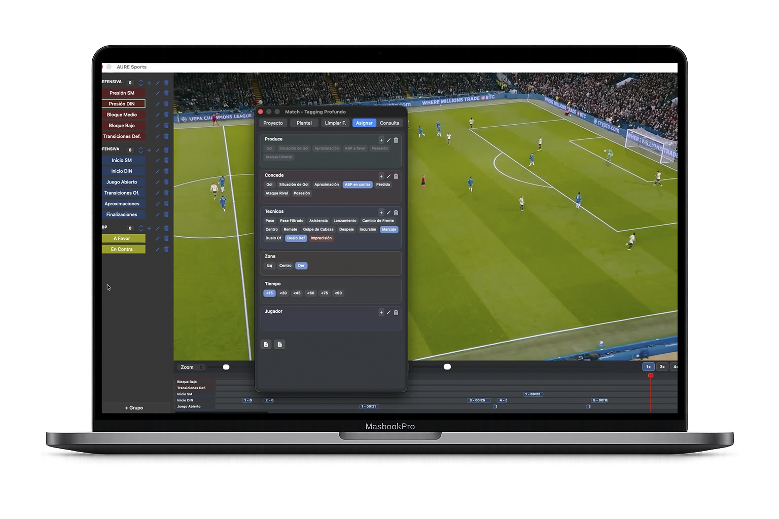 AURE Sports Analysis module screenshot