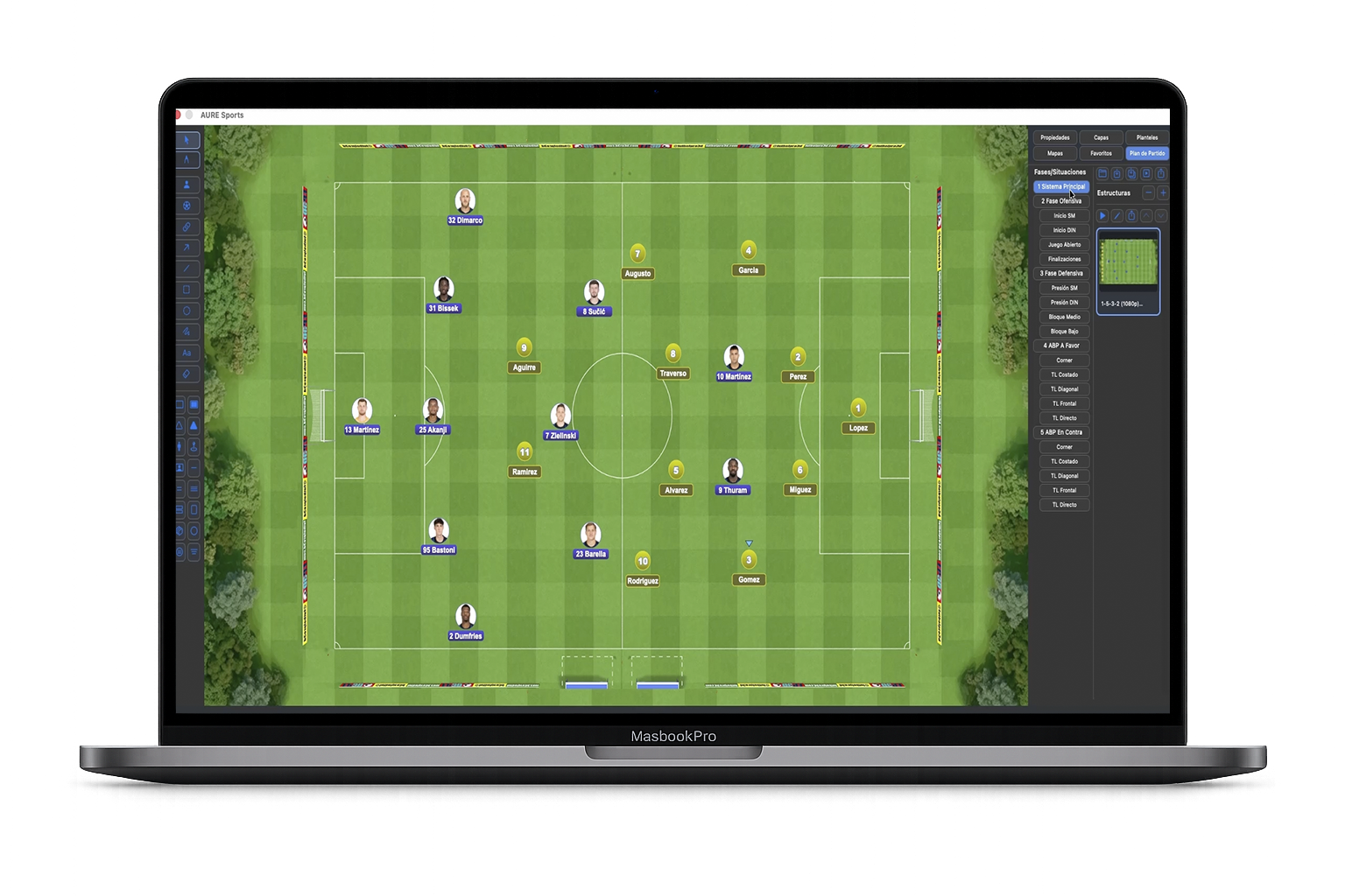 AURE Sports Board 2D module screenshot